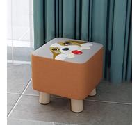 Ottomans Repose-pieds Tabouret à langer Tabouret carré en lin pour chambre à coucher Ottomans pour salon, chiot - 28 x 28 x 25 cm