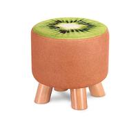 Ottomans Tabouret à chaussures à langer Tabouret à fruits Repose-pieds en bois Repose-pieds ronds Ottomans pour salon Ottomans pour la chambre à coucher Gris pêche - 28 x 28 x 25 cm