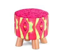 Ottomans Tabouret à chaussures à langer Tabouret à fruits Repose-pieds en bois Repose-pieds ronds Ottomans pour le salon Ottomans pour la chambre à coucher Fruit du dragon - 28 x 28 x 25 cm