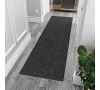 Ottomanson Tapis antidérapant avec grattoir durable pour une utilisation en intérieur et en extérieur - Tapis de couloir idéal pour cuisine, entrée, terrasse et garage - 0,7 x 2,9 m - Noir