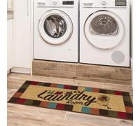 Ottomanson Tapis de couloir collection Laundry bordure à carreaux dos en caoutchouc 50 cm x 150 cm multicolore