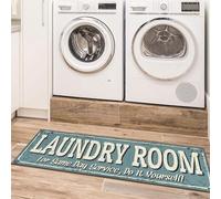 Ottomanson Tapis de couloir collection Laundry style classique dos en caoutchouc 50 x 150 cm bleu