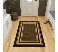 Ottomanson Tapis de couloir collection Ottohome dos en caoutchouc avec bordure style contemporain 100 cm x 150 cm marron