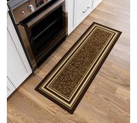 Ottomanson Tapis de couloir collection Ottohome dos en caoutchouc avec bordure style contemporain 50 cm x 150 cm marron