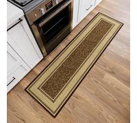 Ottomanson Tapis de couloir collection Ottohome dos en caoutchouc avec bordure style contemporain 57 cm x 210 cm marron