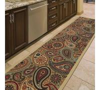 Ottomanson Tapis de Couloir Collection Ottohome dos en Caoutchouc Motif Cachemire Style Contemporain 57 cm x 210 cm Beige