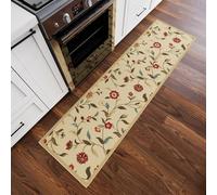 Ottomanson Tapis de couloir collection Ottohome dos en caoutchouc motif feuilles style contemporain 57 cm x 210 cm beige