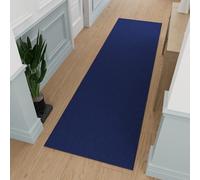 Ottomanson Tapis de couloir collection Ottohome uni dos en caoutchouc 80 cm x 300 cm bleu marine