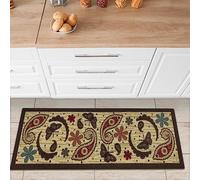Ottomanson Tapis de couloir collection Sara’s Kitchen dos en caoutchouc antidérapant motif cachemire 50 cm x 150 cm beige