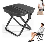 OTTOOPPXIN Siège de Camping Portable, Mini Sac Tabouret, Chaise Pliante Camping Haut 120kg de Charge avec Poche LatéRale, Siège Pliant Ultra LéGer pour Voyages, Jardin, PêChe, Barbecue, Plage (Noir)