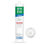 OTTOSEAL S 100 Silicone sanitaire de qualité supérieure 300 ml C8687 Blanc mat - Sans danger contre la moisissure et idéal pour la salle de bain, la cuisine et le salon - Excellent lissage et modelage