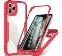 ottpluscase Coque pour iPhone 11 Pro, Antichoc Housse avec Protection D'écran Intégré, 360 Degrés Full Body Protection Case Double Face Bumper Etui pour iPhone 11 Pro, 5,8" -Rouge