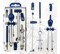 OTTYMO Kit de Compas Metal Boussole Dessin+Convertisseur Compas de Menuisier+Mine Compas de Dessin Détachable Compas Architecte Compas de Précision Compas Géométrie pour Dessin Math Trace Menuisier