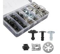 OTUAYAUTO Lot de 100 clips de fixation, 6 types de clips universels pour voiture, en nylon, métal, pare-chocs, carrosserie, protection du moteur, dessous de caisse, isolation du capot, vis de cache