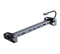 Otueidnsy 1 Pièce USB C HUB Type C vers Prise Audio 3,5 mm Compatible Adaptateur USB 3.0 10 en 1 Type C HUB Dock Séparateur USB C