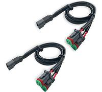 Otueidnsy 2 Fils 2 en 1 Deutsch Double Sorties DT DTM Connecteur Adaptateurs de Prise pour Phare Antibrouillard LED