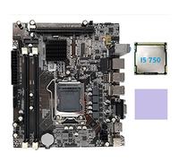 Otueidnsy Carte Mère D'Ordinateur H55 Carte Mère de Bureau LGA1156 Prend en Charge I3 530 I5 760 Series CPU DDR3 Memory + I5 750 CPU + Thermal Pad