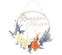 Otueidnsy Couronnes Eid Ramadan pour Porte D'EntréE, 10 Pouces de Petites Fleurs Blanches Artificielles à Suspendre au, Islam Mubarak