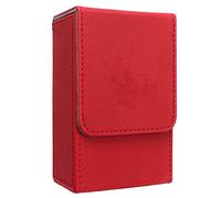 Otufan Boîte De Rangement De Tarot, Boîte De Cartes De Tarot en Cuir PU avec Design De Mode Boîte De Cartes De Tarot De Grande Taille pour Carte De Tarot De Taille Standard Universelle(Rouge)
