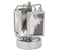 Otufan Cadre Photo Rotatif, Cadre en Métal avec Façade en Verre avec Base De Boîte à Musique pour Table Photo 3 X 2 Cadre Photo Carrousel Cadre Photo Décoration De Chambre à Coucher