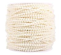 Otufan Chaîne De Perles, 50M De Perles Artificielles ABS, Guirlande De Fausses Perles, Rouleau De Perles pour la Décoration De Mariage(Beige)