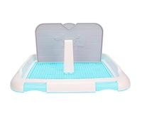 Otufan Plateau de Pot de miction programmé pour Chien, Toilettes intérieures de Dressage pour Chien, avec Poteau Amovible et Mur simulé pour Petits Chiens ou Chiots pesant Moins de 15 (Blue)