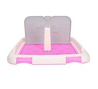 Otufan Plateau de Pot de miction programmé pour Chien, Toilettes intérieures de Dressage pour Chien, avec Poteau Amovible et Mur simulé pour Petits Chiens ou Chiots pesant Moins de 15 (Pink)