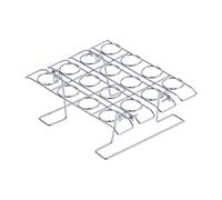 Otufan Support à Cônes, Acier Inoxydable Argenté 16 Trous Support De Cuisson Pliant Support De Crème Glacée Support Cône Porte-Cupcake Cuisson Outils De Cuisson pour Anniversaire De Mariage