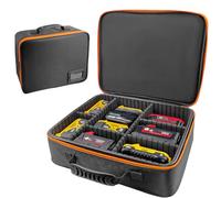 otuiaim 38.5 x 32 x 10 cm Caisses à Outils avec Cloisons Réglables - Grande Mallette Rigide Portable pour Batteries/Chargeurs, Boîtes Sacs Porte-outils pour, Rangement Étanche Antipoussière Antichoc