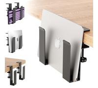 otuiaim Rangement Latéral de Bureau pour Laptop - avec Pince sans Perçage - Support Organisateur en Acier Inoxydable pour Ordinateurs Portable, Tablettes, Claviers - pour Appareils Jusqu’à 38mm