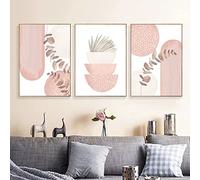 OTURRI Blush Rose Art Formes Affiche Imprimer Boho Murale Art Toile tableau Peinture Moderne Nordique Minimaliste Tableaux Salon Couloir Murale Decoration 50x70cmx3 Sans Cadre