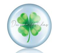 Otuuz Breloque Porte-Bonheur de Trèfle du Schaffst Das Charme à Quatre Feuilles Bonne Chance Cadeau Attentionné et Plein d'Espoir avec Sac de Rangement pour Femmes Hommes (Rond)