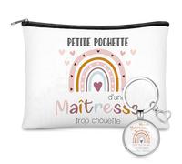 Otuuz Cadeau de Remerciement à Crèche de Fin d'Année Porte-Clés Merci Pochette pour Maîtresse d'École Enseignant Professeur Graduation Remise des Diplômes de Maternelle Institutrice Primaire(Blanc)