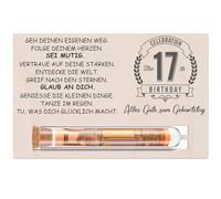 Otuuz Cadeaux Argent Cadeau de 17 Ans Anniversaire pour Filles et Garçons Coffret Cadeau Contient Carte d'anniversaire en Bois pour Anniversaire en Éprouvette Emballage de Bons d'argent