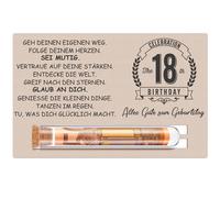 Otuuz Cadeaux Argent Cadeau de 18e Anniversaire pour Filles et Garçons Coffret Cadeau Contient Carte d'Anniversaire en Bois pour 18 Ans et Anniversaire en Éprouvette Emballage de Bons d'Argent