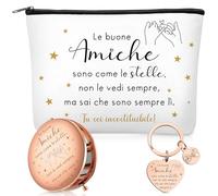 Otuuz Cadeaux pour Amie Anniversaire Noël Cadeaux pour Meilleure Amie Trousse de Maquillage Porte-Clés de Amitié Miroir à Maquillage pour Collègue, Femme, Sœur