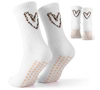 Otuuz Chaussettes Antidérapantes à Imprimé Léopard yoga Pilates Chaussettes Confortables et Antidérapantes de Sport Cadeau Fitness pour Femmes, Hommes