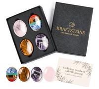 Otuuz Coffret de 4 Pierres Précieuses Chakras avec Boîte Cadeau et Carte Explicative pour Courage Anti-Stress Pouvoir Porte-Bonheur Amulettes Équilibre Spirituel