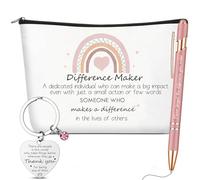 Otuuz Lot de 3 porte-clés inspirants arc-en-ciel - Stylo à bille - Cadeau de remerciement - Cadeau de départ pour femme, collègue, enseignant, infirmière, bureau, école, fête