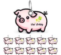 Otuuz Set 10 Porte-Clés Porte-Bonheur Décoration Cochon Porte-Bonheur Examen Viel Erfolg Pendentif en Feutre École 2025 Cadeau pour Étudiants Collègues Adieu Nouvel Emploi Emménagement Opération, Rose