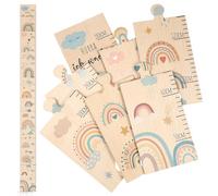 Otuuz Toises pour Bébé Toise pour Enfant en Bois Tableau de Mesures pour Bébé Cadeau de Naissance Toise Murale Hurra Ich Wachse Décoration de Chambre, 50-180 cm(Arc-en-ciel)