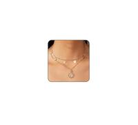 Otxas Collier ras du cou en argent avec pendentif soleil doré pour femme - Collier plastron bohème pour femme, Adjustable, Métal, Pas de gemme