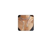 Otxas Collier ras du cou flexible pour femme - Bijoux serpent pour femme - Accessoires d'Halloween, Zinc, Pas de gemme