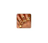 Otxas Lot de bagues épaisses en or pour femme - Empilables - Ne ternit pas - Réglables - Pour femme, Métal, Aucune pierre précieuse