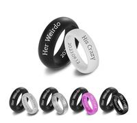 OTXIXTO Bagues en Silicone Personnalisées Set, Alliance Caoutchouc sur Mesure, Multiples Tailles & Couleurs, Étanche, Sac Cadeau Inclus (Style G : Ensemble de Bagues, Styles B & C)