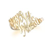 OTXIXTO Bagues Nom Personnalisées en Argent Sterling 925 pour Femme Or Rose/Argent/Or Bague avec Nom Bague Noms Personnalisée pour Femme Petite Amie Femme Noël Fête des Mères (4 Noms Bague, Taille 60)