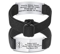 OTXIXTO Bracelet ID Médicale Réglable Gravure Personnalisée Informations Urgence Bracelets Alerte Médicale pour Femmes Hommes Convient Aux Autistes Personnes âgées Diabète Allergies L'épilepsie -A1