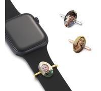 OTXIXTO Breloque Personnalisé Photo Bracelet de Montre Connectée Compatible avec Divers Bracelets Montre Anneaux et Boucles Décoratifs Accessoires Bracelet Coulissant Cadeau Personnalisé Homme - D2