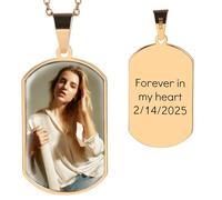 OTXIXTO Collier Commémoratif Personnalisé en Argent Sterling 925 Pendentif Cœur/Plaque d'identité avec Photo à l'intérieur Collier Personnalisé Photo Texte Gravé la Mémoire des êtres Chers Disparus-B3