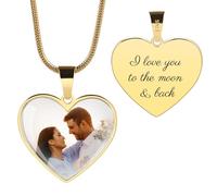 OTXIXTO Collier Commémoratif Personnalisé en Argent Sterling 925 Pendentif Cœur/Plaque d'identité avec Photo à l'intérieur Collier Personnalisé Photo Texte Gravé la Mémoire des êtres Chers Disparus-A2